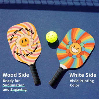 HZ Wooden Pickleball Paddle available for bundle customization and logo printing