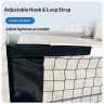 Pickleball net with lockable 2.5 inch caster wheels for easy one person movement