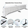 Knotless polyethylene mesh and bold polyester top band on weather resistant pickleball net