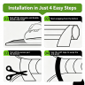 Four step installation guide for pickleball paddle grip tape from peel and wrap to finishing tape