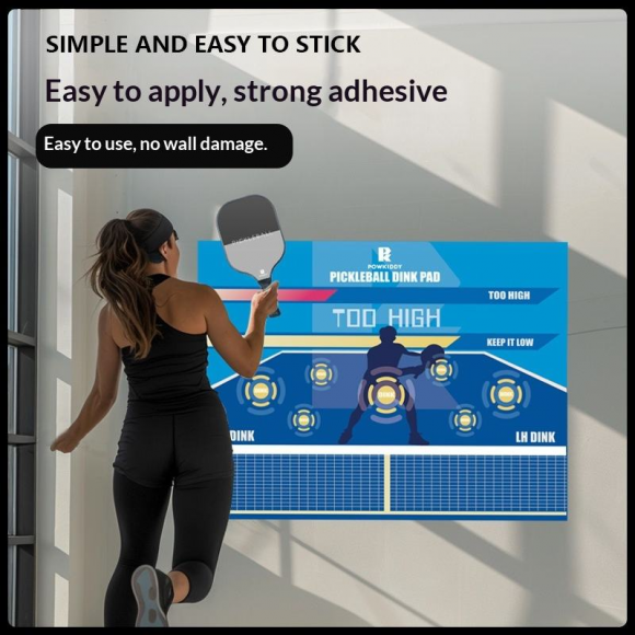 Self adhesive pickleball dink training wall pad easy to stick on indoor wall with no damage