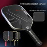 	T700 carbon fiber pickleball paddle face with high toughness gritty surface and USA Pickleball approval badge