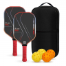 USA Pickleball approved badge and TPU edge guard details on carbon fiber pickleball paddle