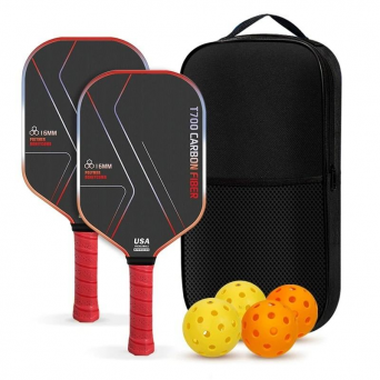 Custom T700 Carbon Fiber Pickleball Paddle Set 16mm &ndash; USAPA Polymer Honeycomb Core Rackets with OEM Logo