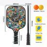 UV true color printing doodle artwork on custom pickleball paddle with comfortable non-slip handle