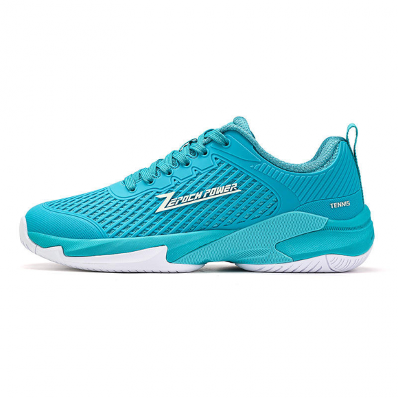 Unisex pickleball tennis court shoes in moonlight teal with breathable TPU mesh upper and non-slip rubber outsole