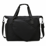Black pickleball duffel bag 30-40L oxford gym bag with removable shoulder strap and top handle