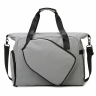 Gray oxford pickleball duffel bag with large capacity main compartment and side pockets