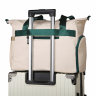 Pickleball duffel bag trolley sleeve sliding over luggage handle for easy airport travel
