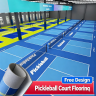 Acrylic pickleball court flooring rolls in recommended 18 by 8 meter size with buffer zones included