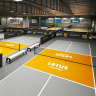 Custom court flooring rolls 1.8 m wide and 15 m long fitting a standard badminton size pickleball court