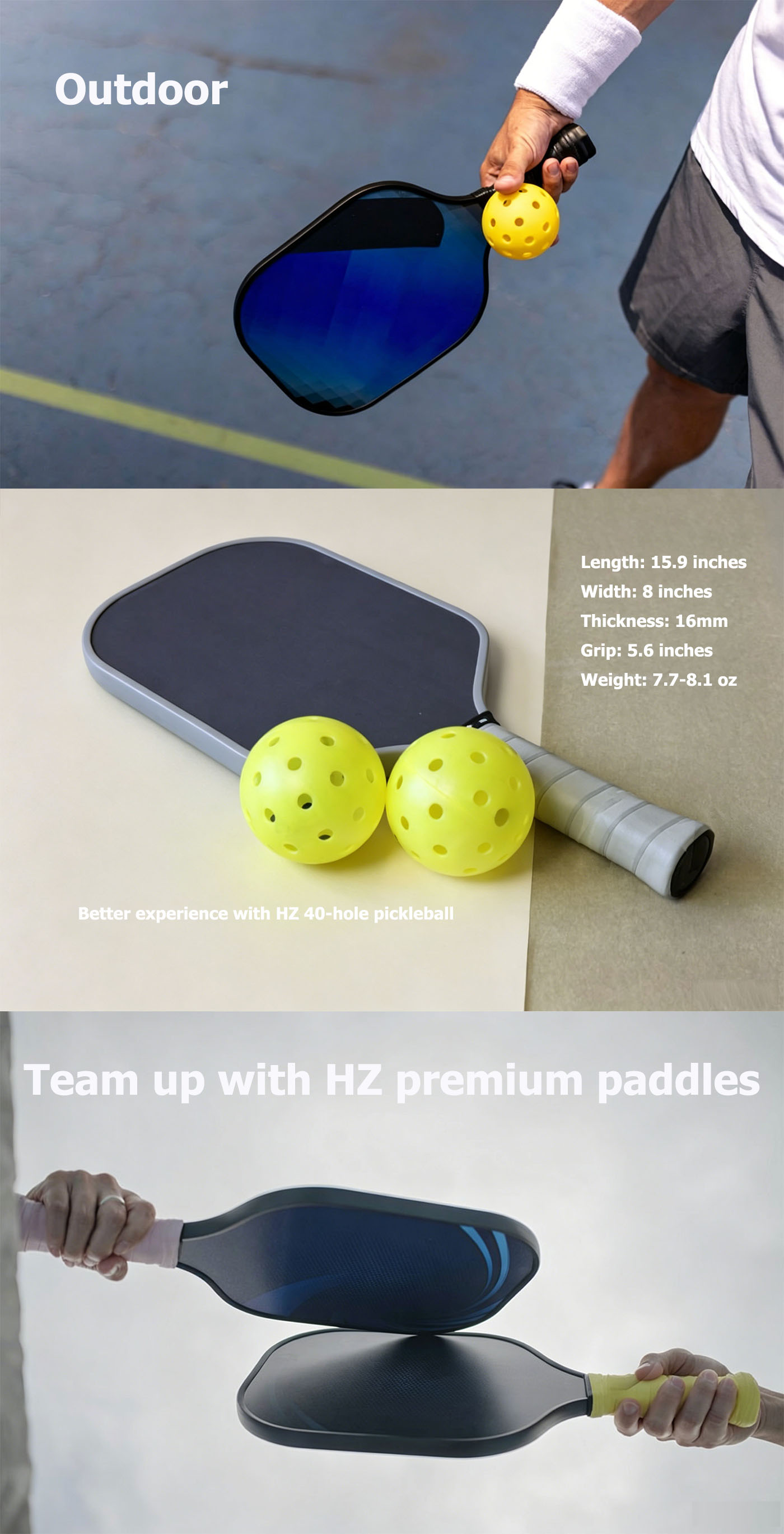 High-end Pickleball Paddle with Carbon fiber USA Pickleball standards