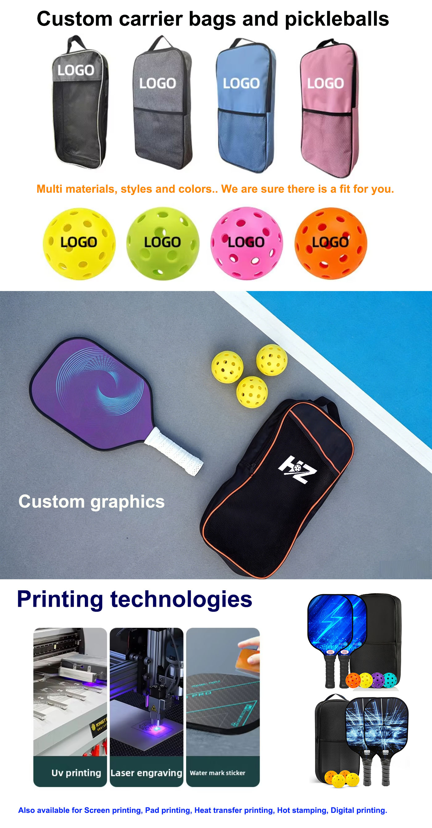 Pickleball Paddles Set - USAPA Approved Fiberglass Pickleball Racket, indoor and ourdoor pickleballs and carry bag