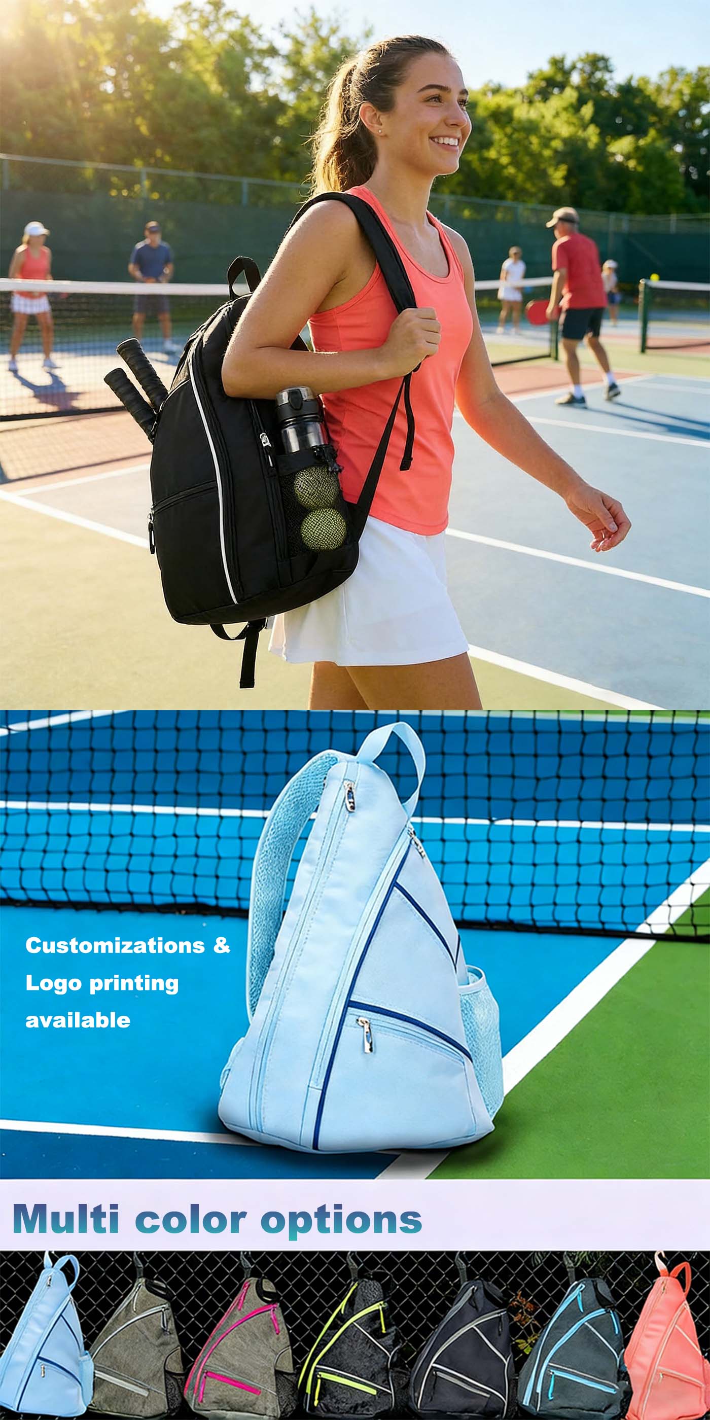 Sling Bag For Pickleball Outdoor Sports and Everyday Travel
