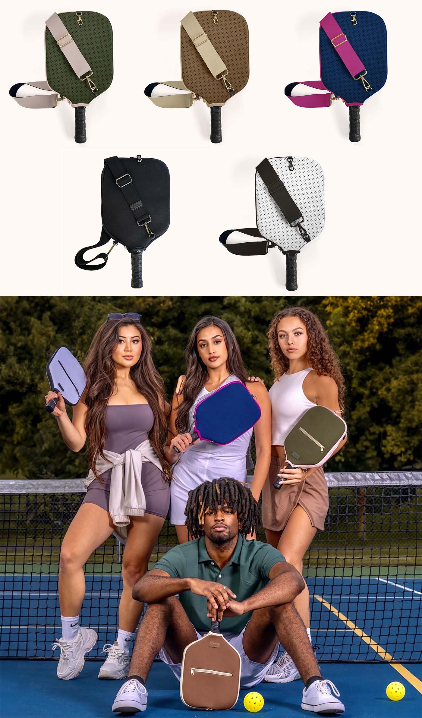 Pickleball Paddle Cover with Cross-body Strap