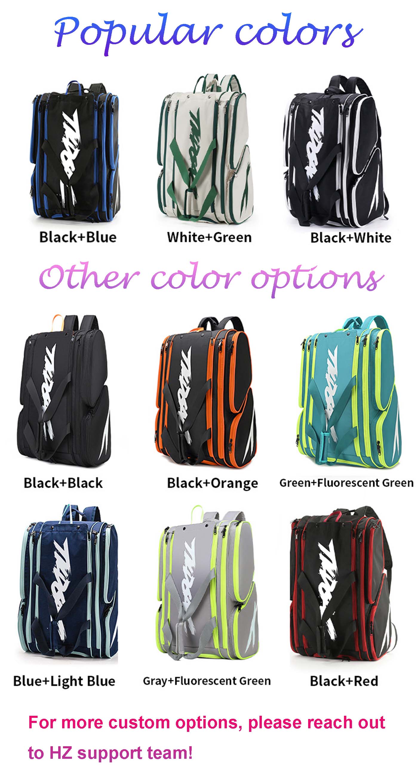 Tornament pickleball bag 44L large capacity for tour rally