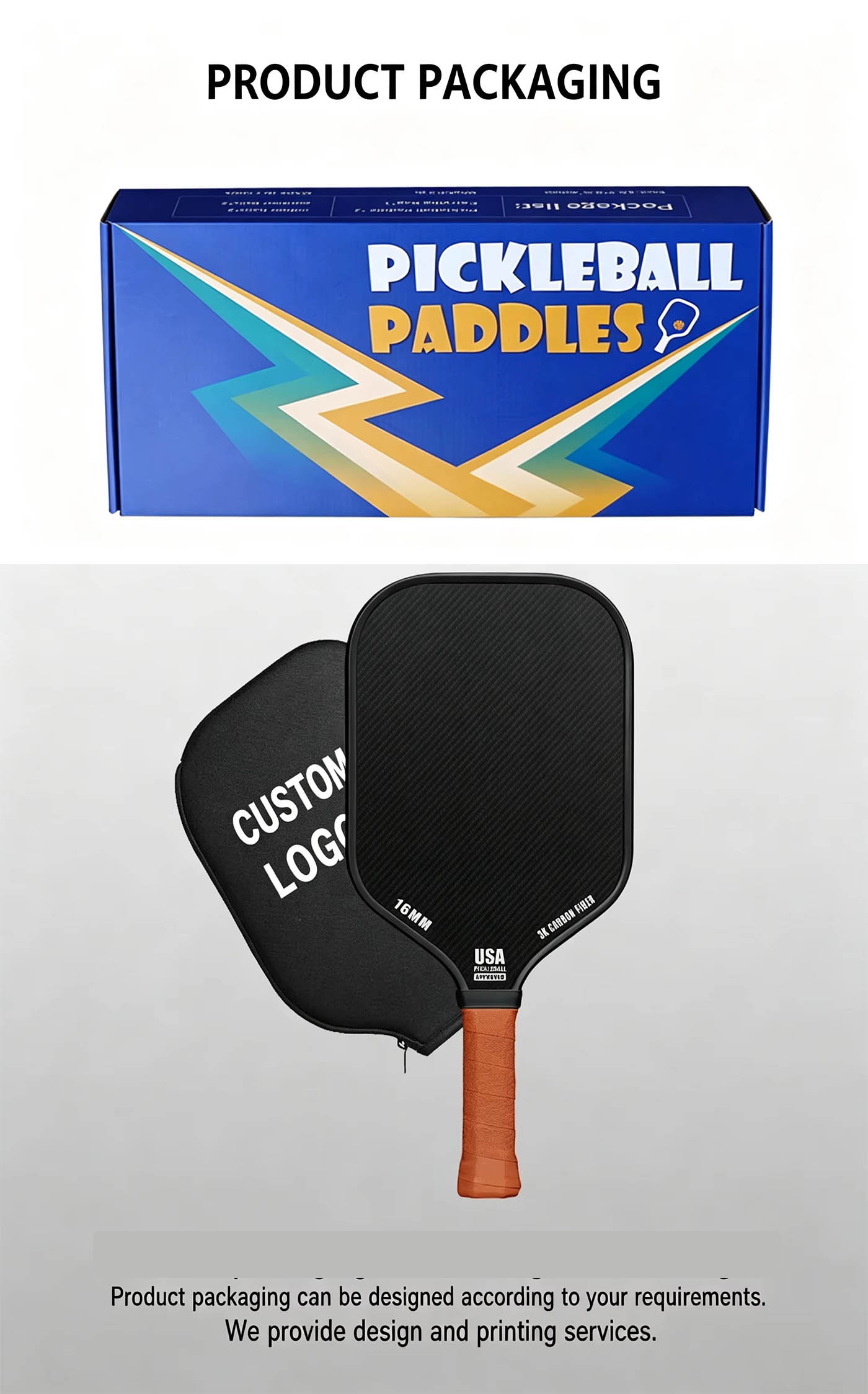 T300 Carbon Fiber Pickleball Paddle – 225g Honeycomb Core, Custom OEM Paddle Factory