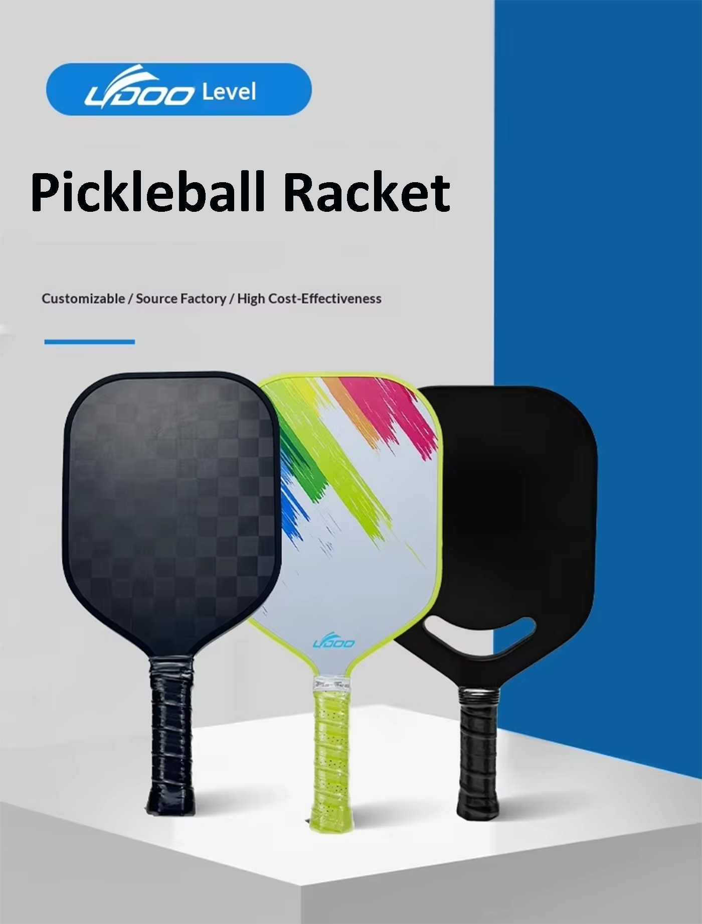 Custom T700 Carbon Fiber Pickleball Paddle with PP Honeycomb Core 11/13/14/16mm