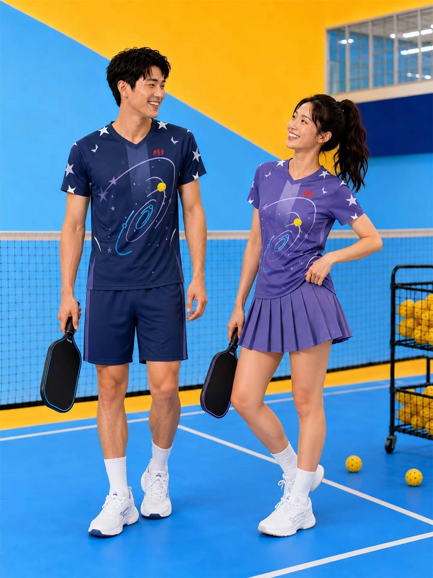 Custom Pickleball Team Uniforms T shirts and shorts for Men and Women