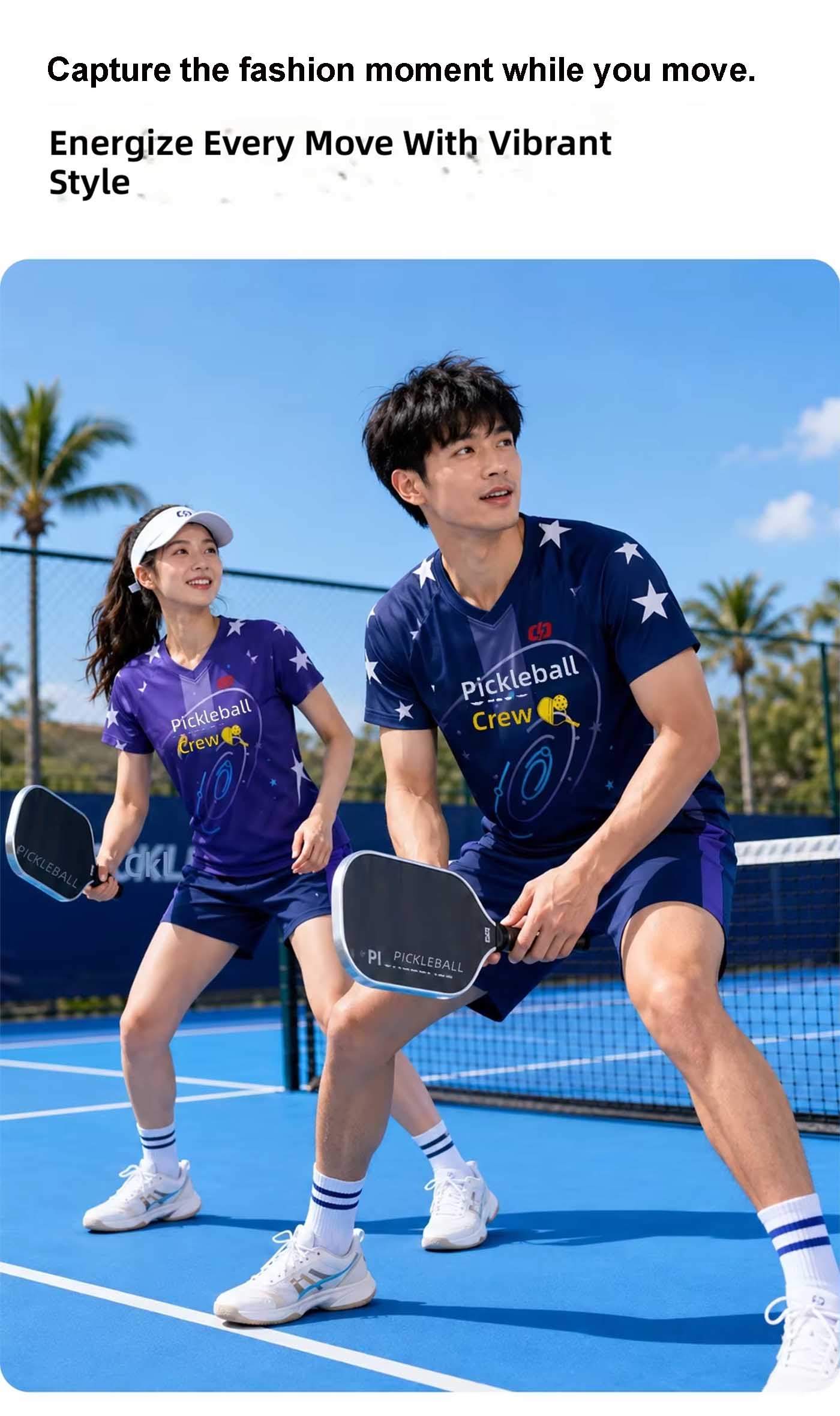 Custom Pickleball Team Uniforms T shirts and shorts for Men and Women