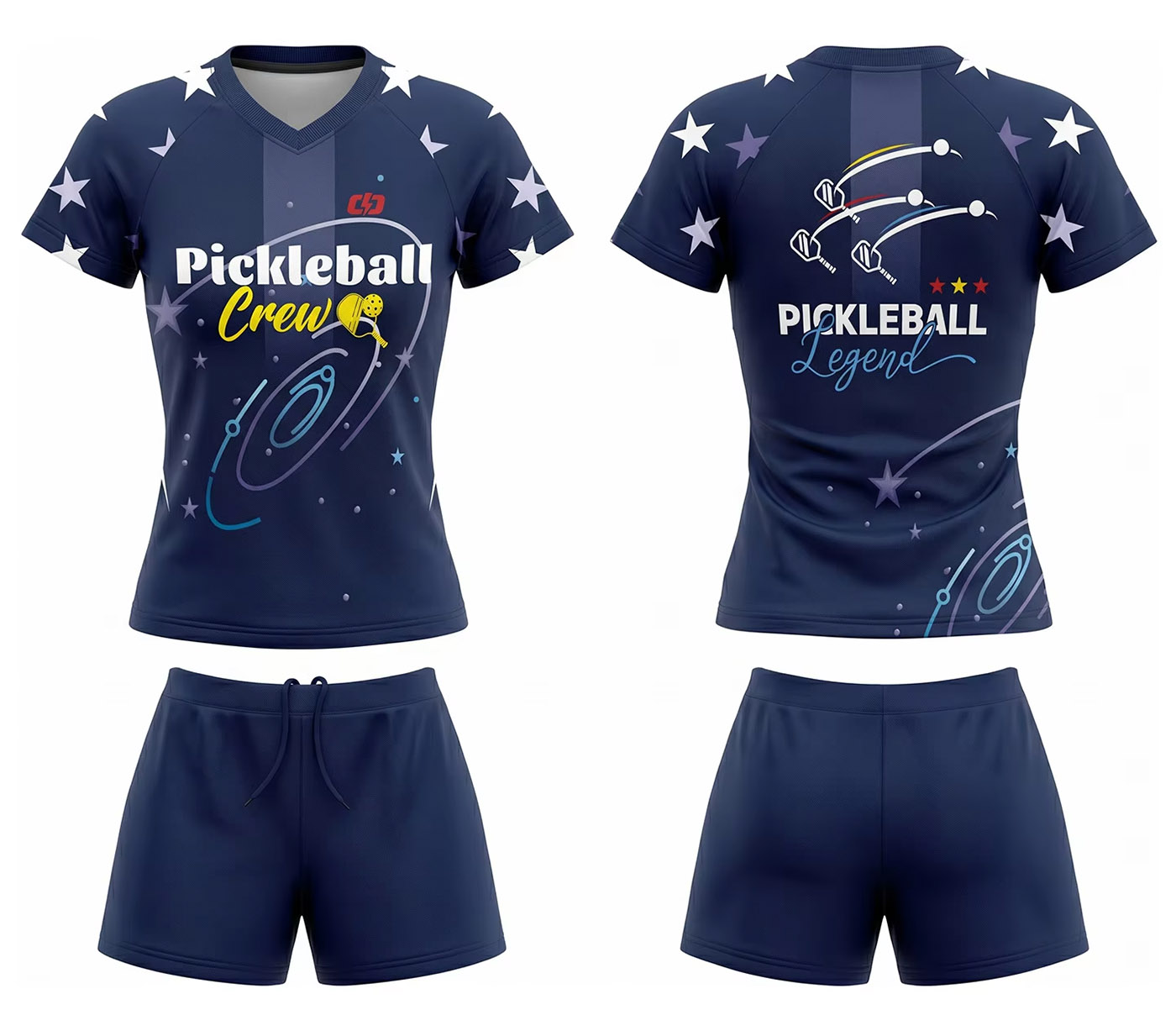 Custom Pickleball Team Uniforms T shirts and shorts for Men and Women