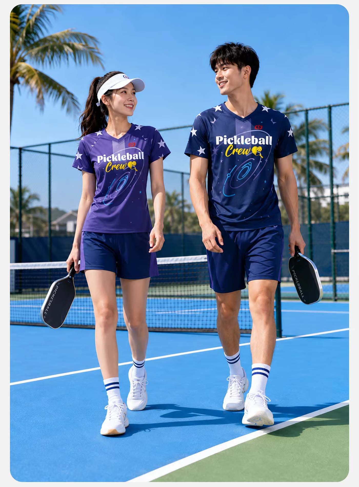 Custom Pickleball Team Uniforms T shirts and shorts for Men and Women
