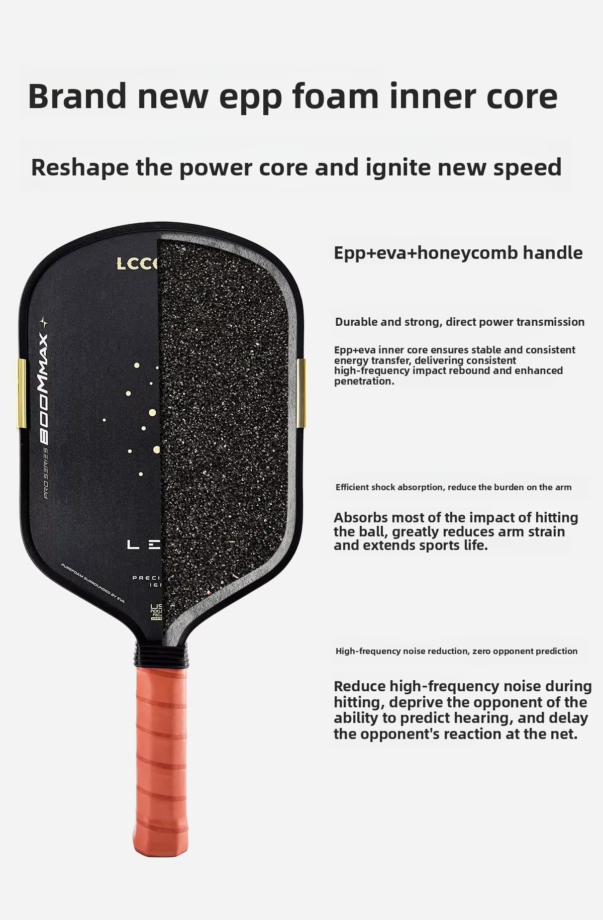 Cross-border Exclusive Pickleball Paddle Carbon Fiber 16mm EPP Foam Core 225-235g USA Approved In-stock Wholesale