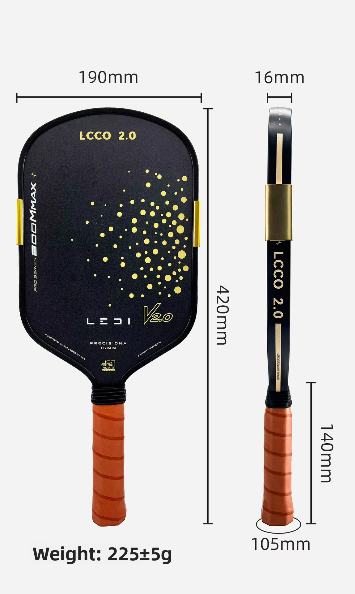 Cross-border Exclusive Pickleball Paddle Carbon Fiber 16mm EPP Foam Core 225-235g USA Approved In-stock Wholesale