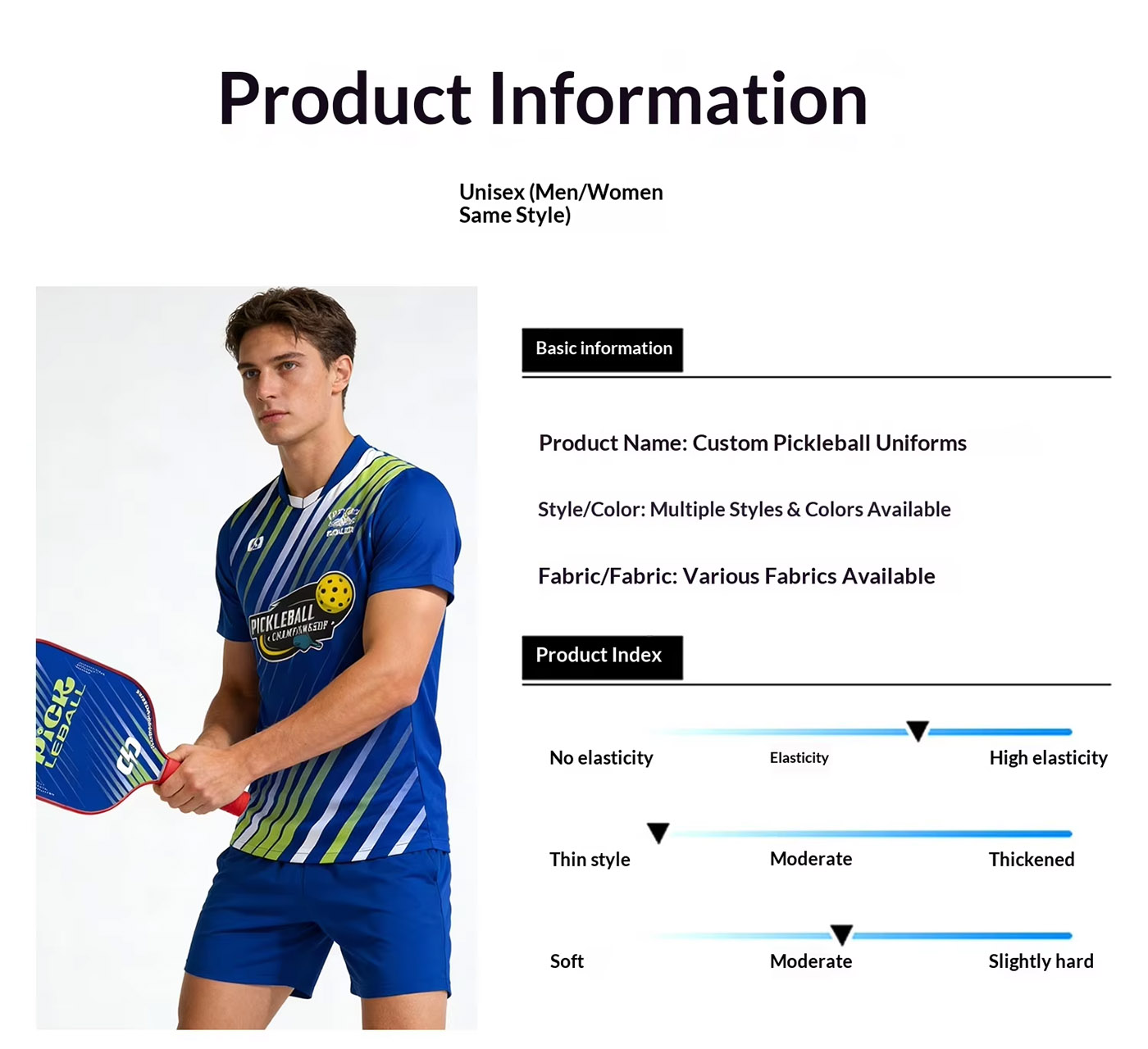 Custom Pickleball Uniform Set – Quick-Dry T-Shirt