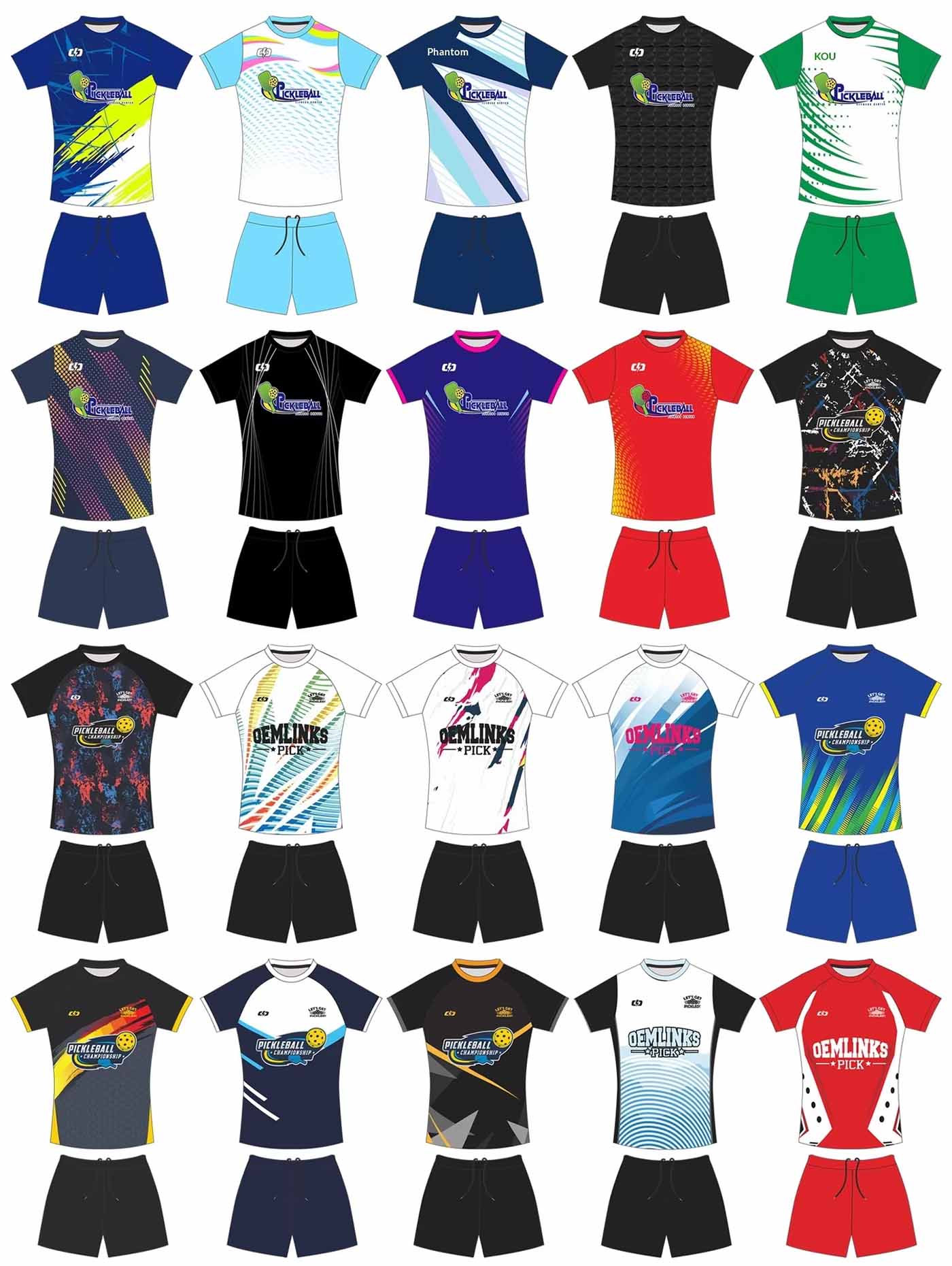 Custom Pickleball Uniform Set – Quick-Dry T-Shirt