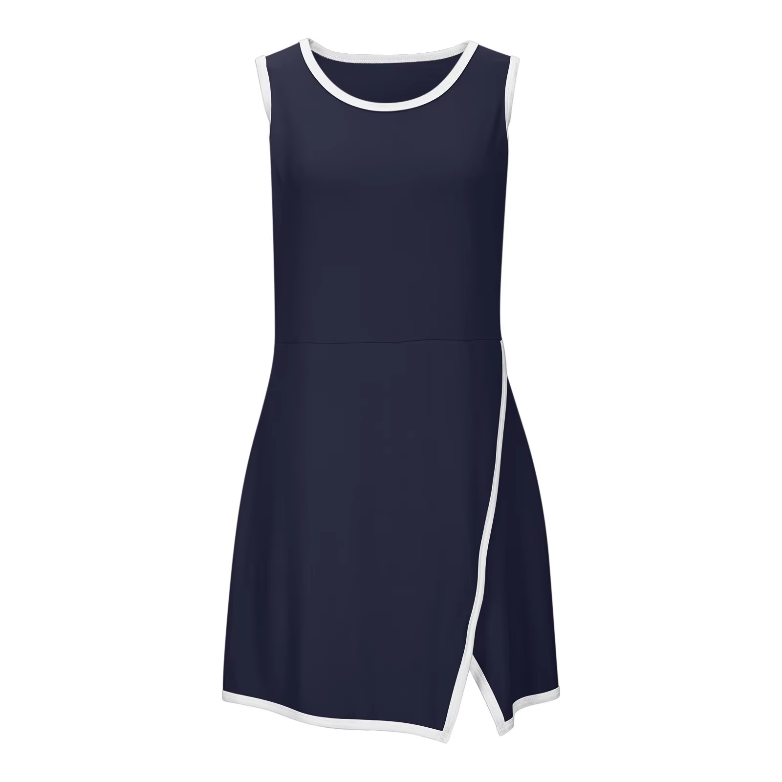 2026 Women Adults Pickleball Dress Built Bra Shorts Moisture Wicking Sleeveless Solid Polyester Athletic Outfit