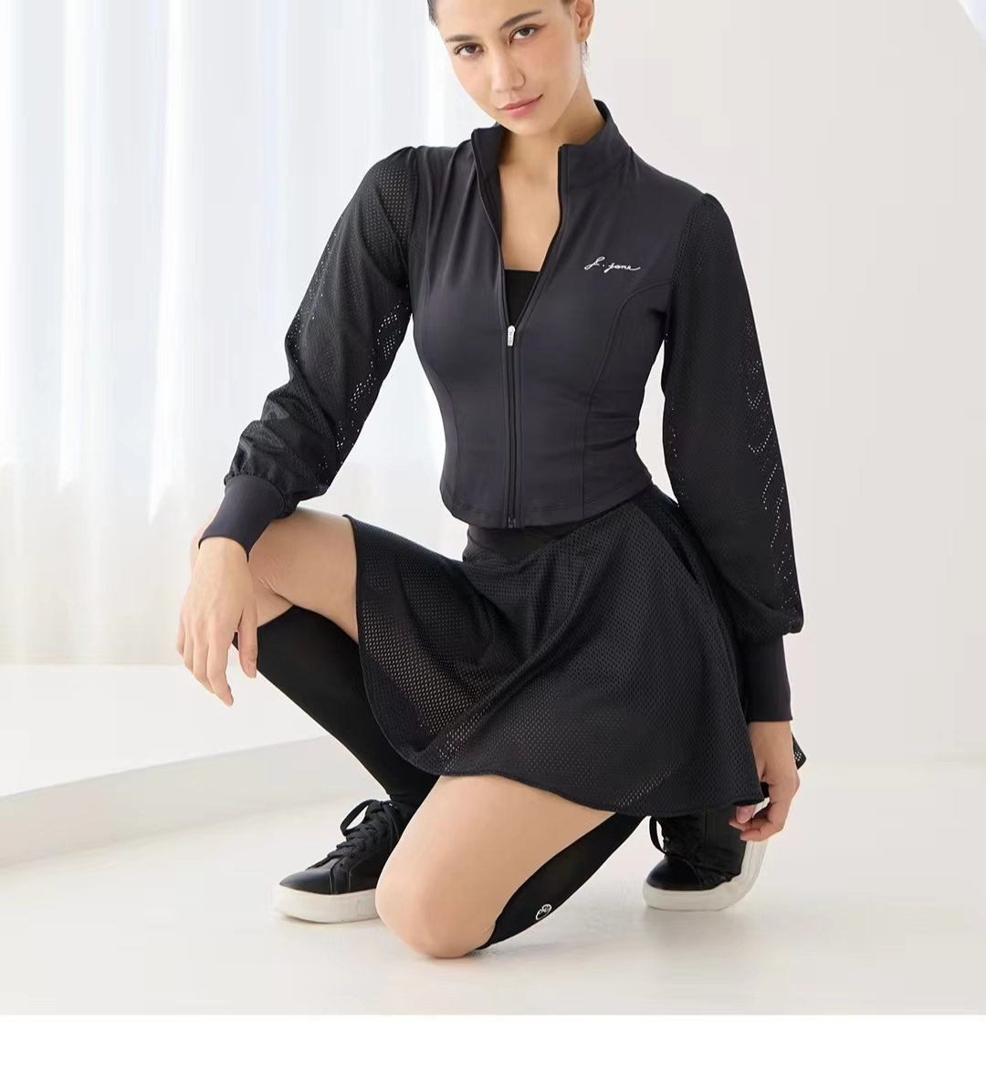Women Custom Outdoor Sun Protective Breathable Stand Collar Long Sleeve Pickleball Jackets Retro Slim Fit Quick Dry