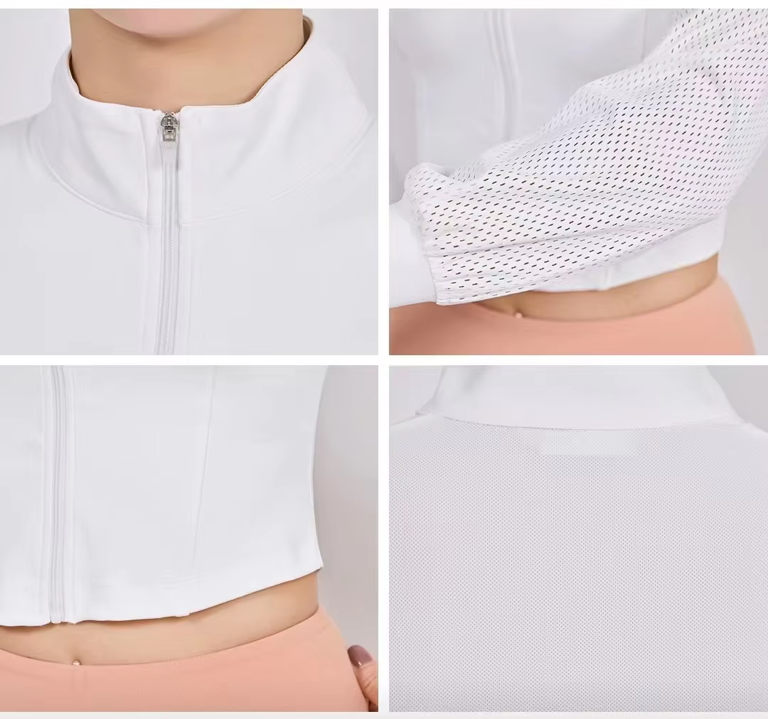 Women Custom Outdoor Sun Protective Breathable Stand Collar Long Sleeve Pickleball Jackets Retro Slim Fit Quick Dry