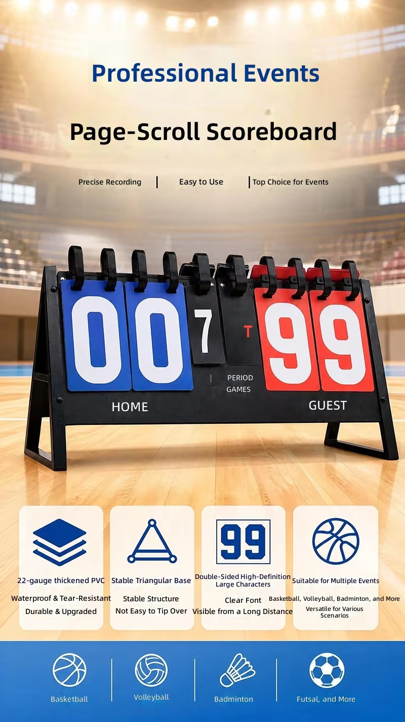 Portable Flip Scoreboard – Manual Multi-Sport Score Display for Basketball, Volleyball
