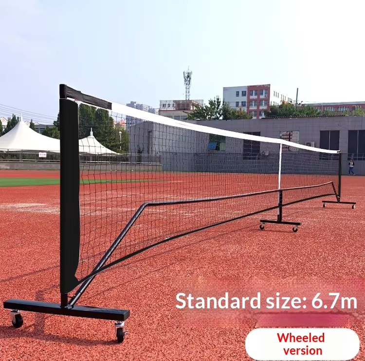 Portable Wheeled Pickleball Net System with Custom Logo Option for Outdoor, Backyard