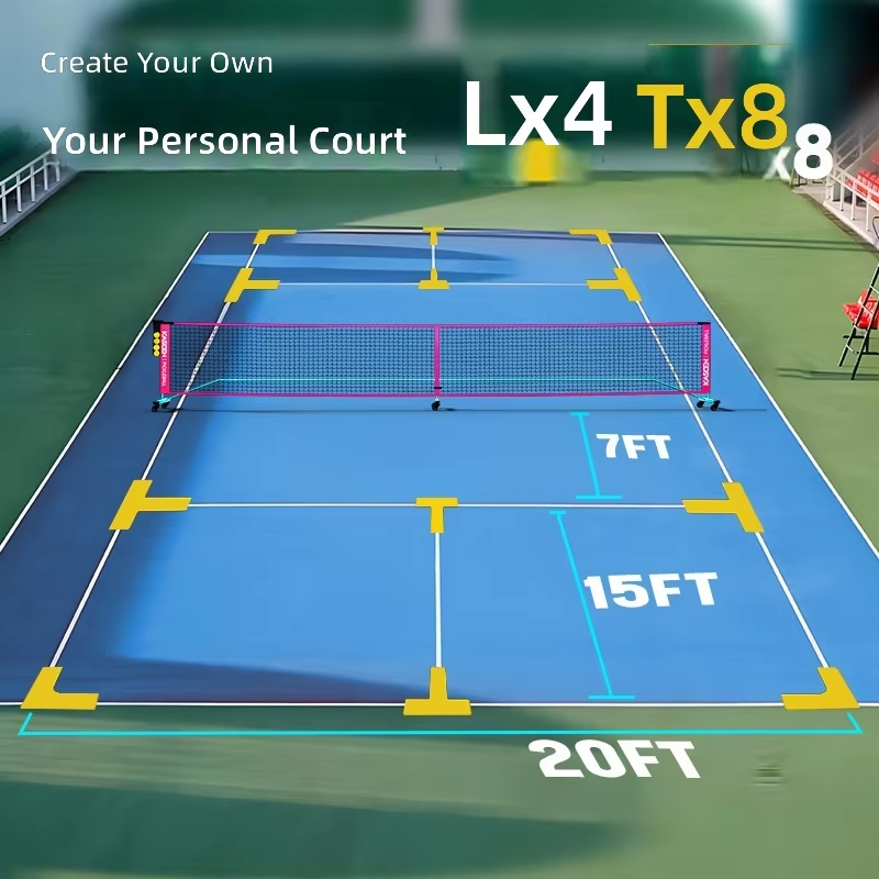 Pickleball Court Boundary Marking Line Set – Portable Referee Bounds Indicator with Precise Layout