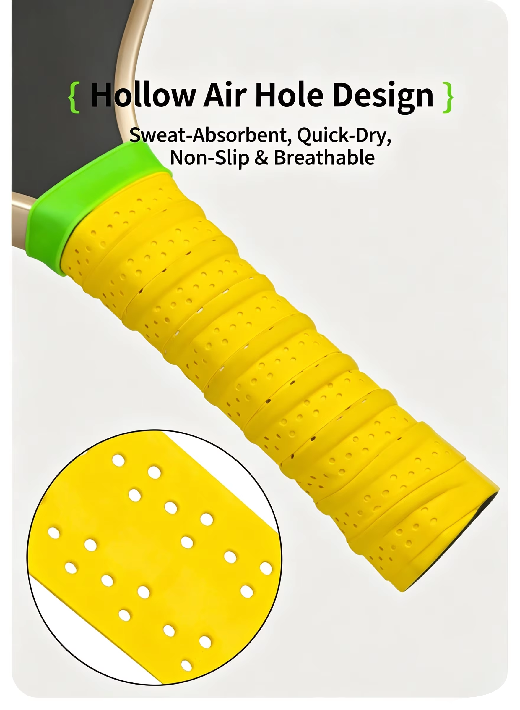Pickleball Racket Grip Tape – Keel Overgrip Sweat-Absorbing Anti-Slip Handle Wrap 13 Colors