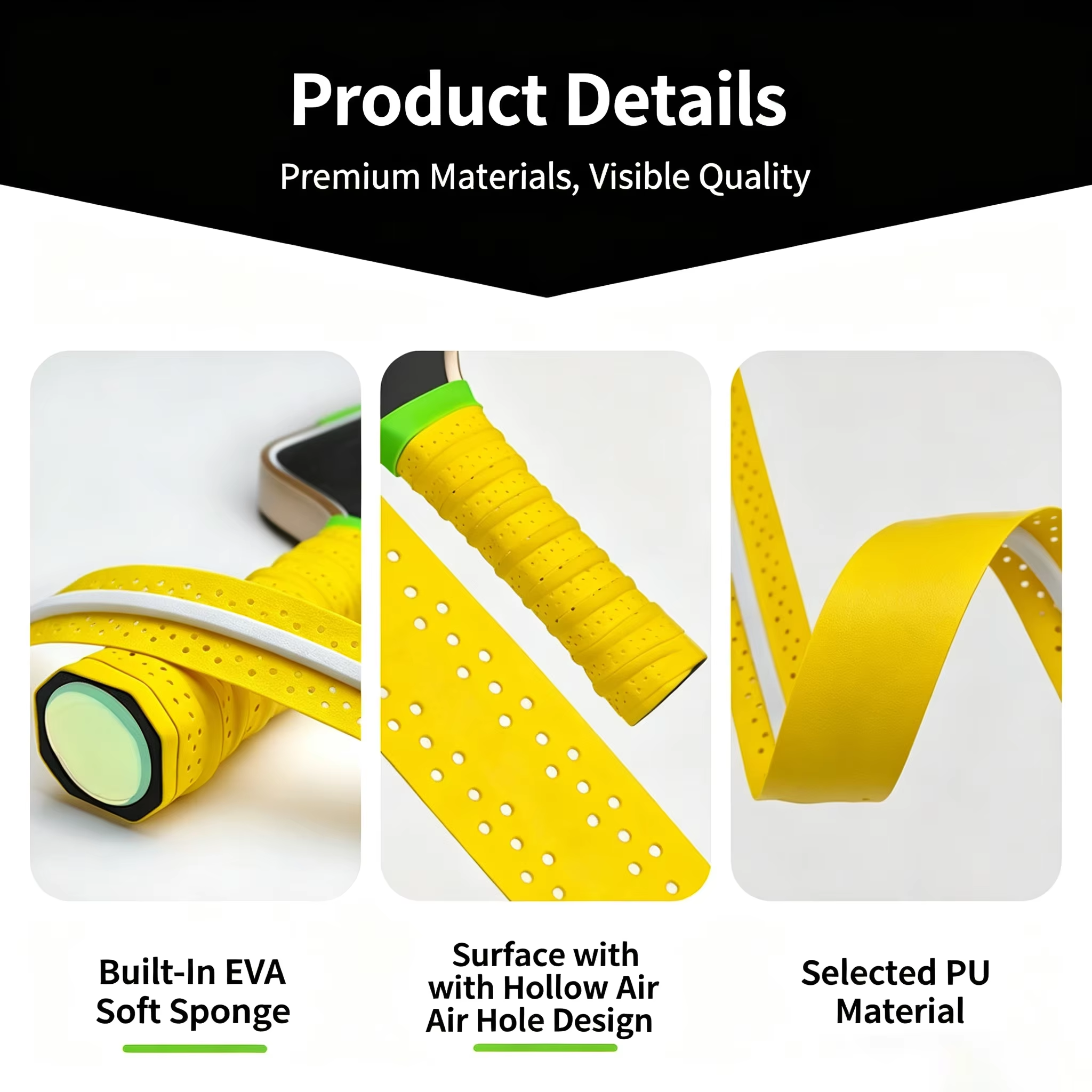 Pickleball Racket Grip Tape – Keel Overgrip Sweat-Absorbing Anti-Slip Handle Wrap 13 Colors