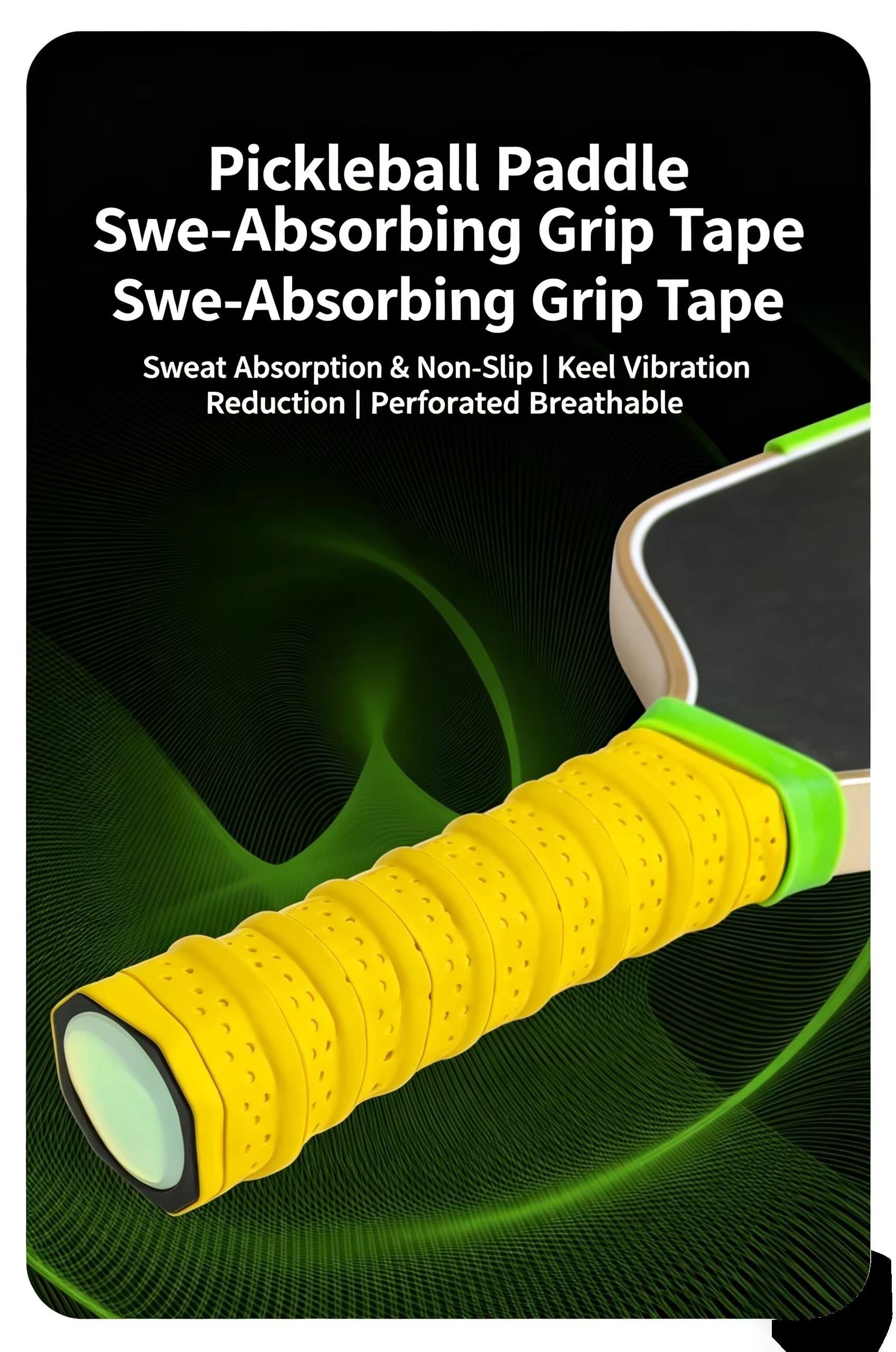 Pickleball Racket Grip Tape – Keel Overgrip Sweat-Absorbing Anti-Slip Handle Wrap 13 Colors