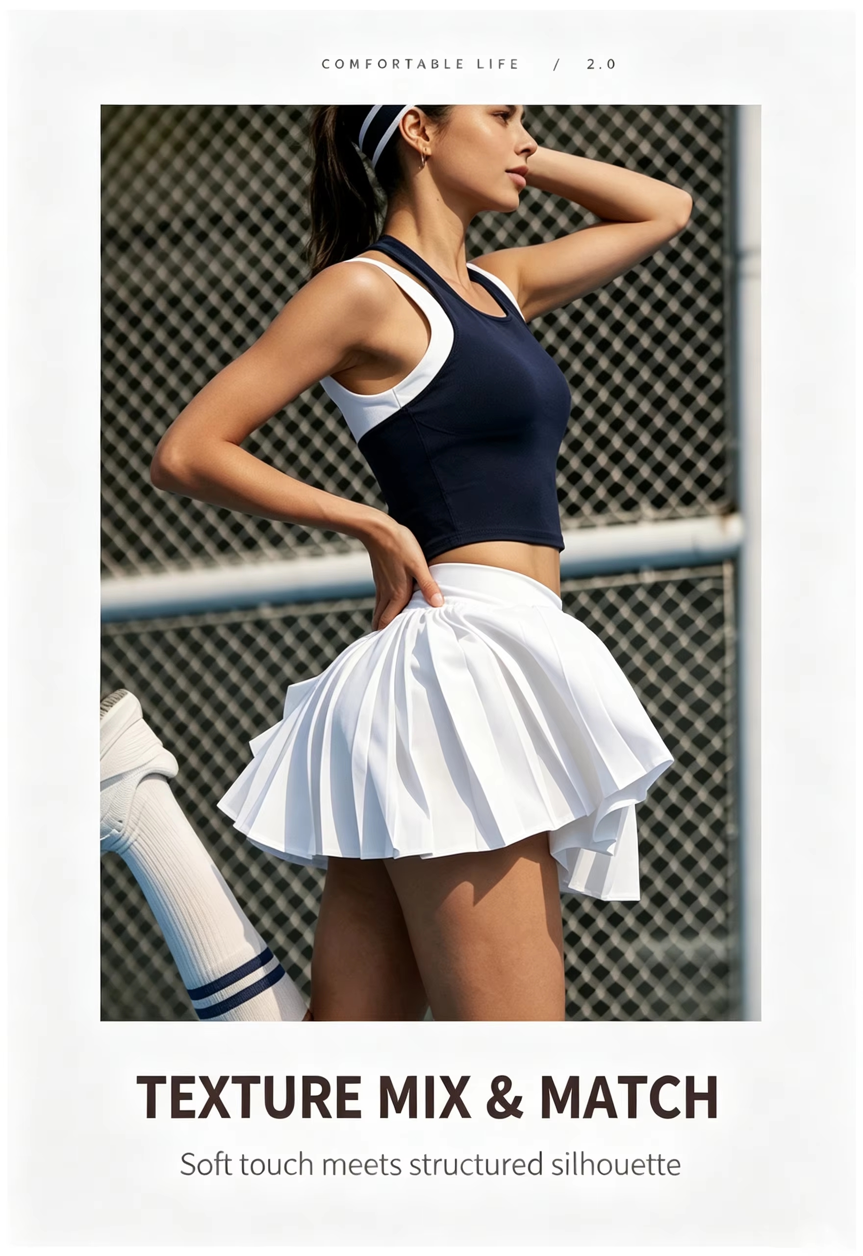 Women's Halter Pickleball Dress Set with Built-in Bra – Quick Dry Pleated Tennis Skirt with Pockets