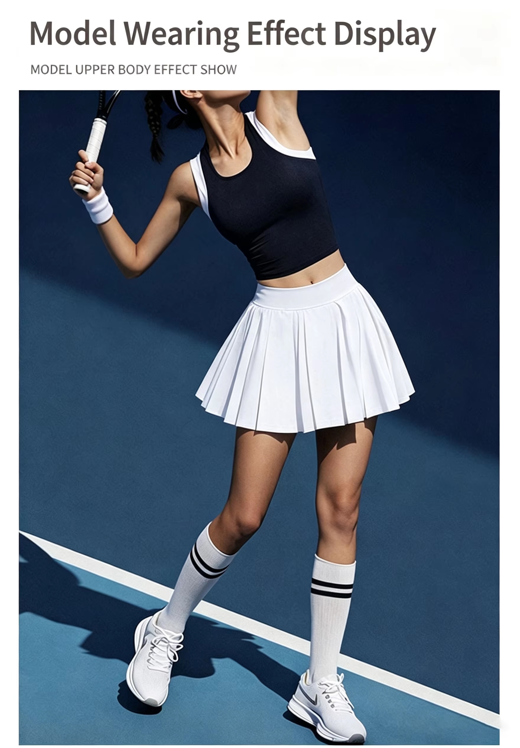 Women's Halter Pickleball Dress Set with Built-in Bra – Quick Dry Pleated Tennis Skirt with Pockets