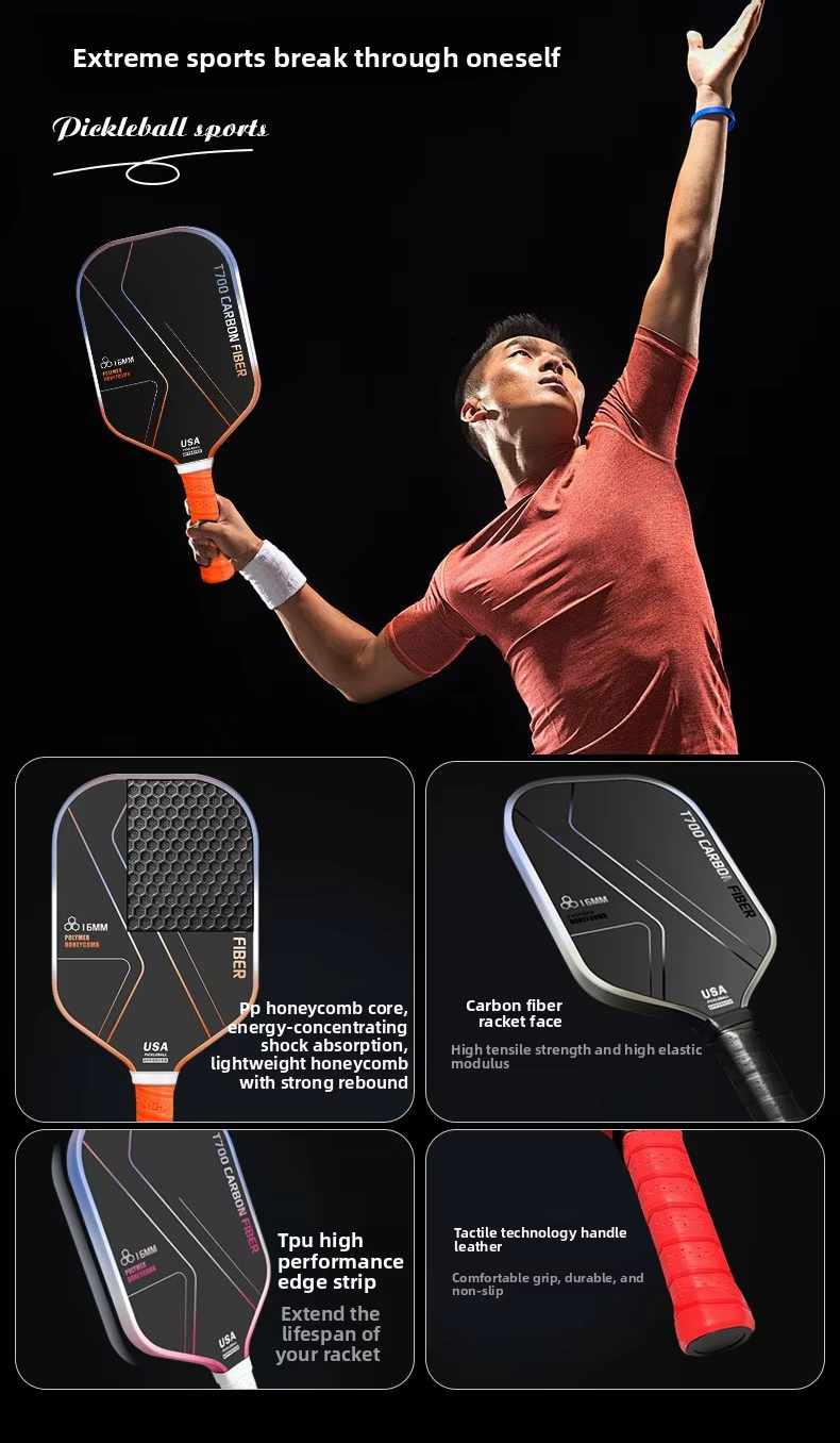 T700 Carbon Fiber Pickleball Paddle Set – 2 Rackets with Honeycomb Core, Carry Bag and 4 Balls Bundle