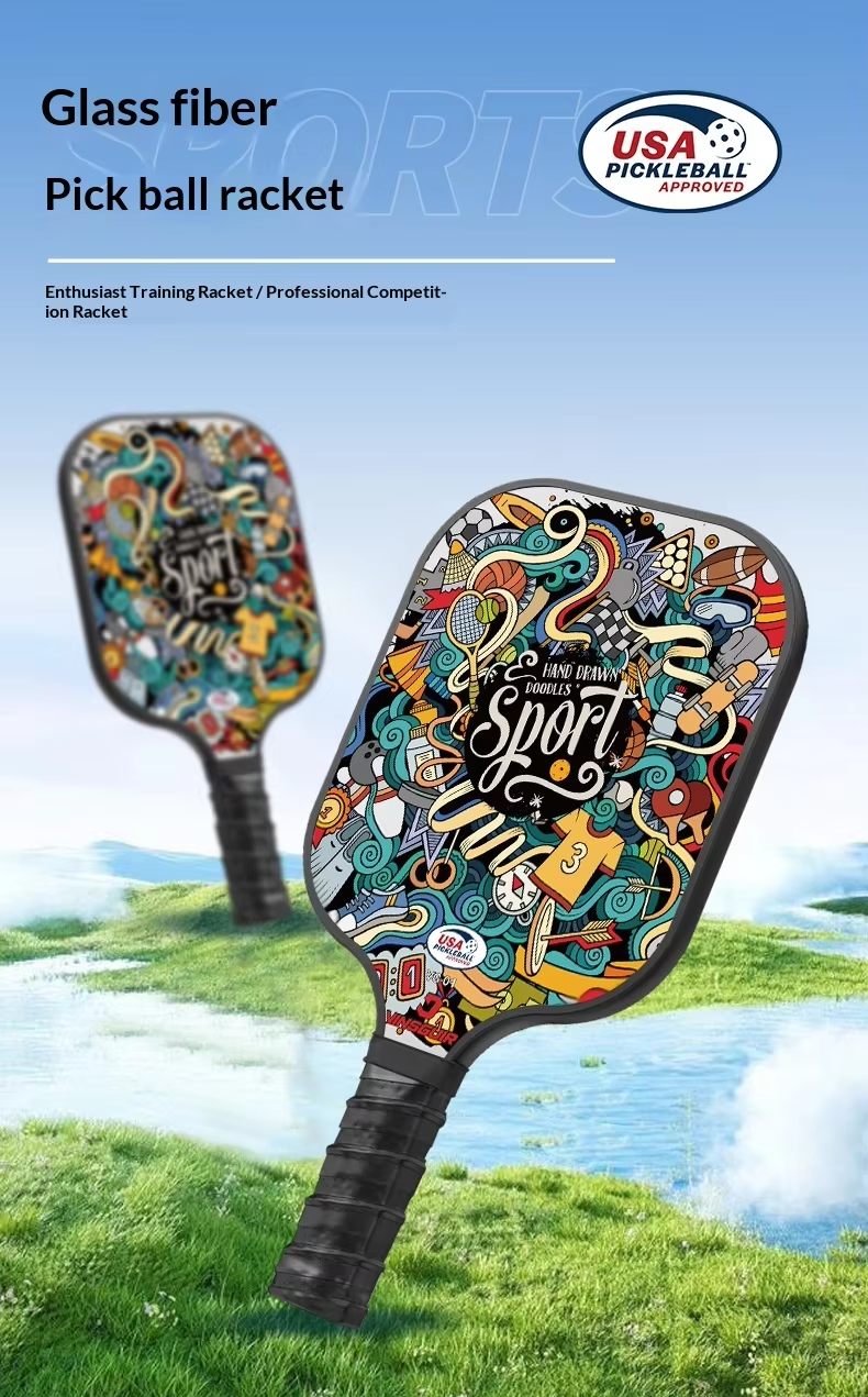 Custom Pickleball Paddle Set of 2 - T700 Carbon Fiberglass Rackets with Honeycomb Core, Bag and Balls