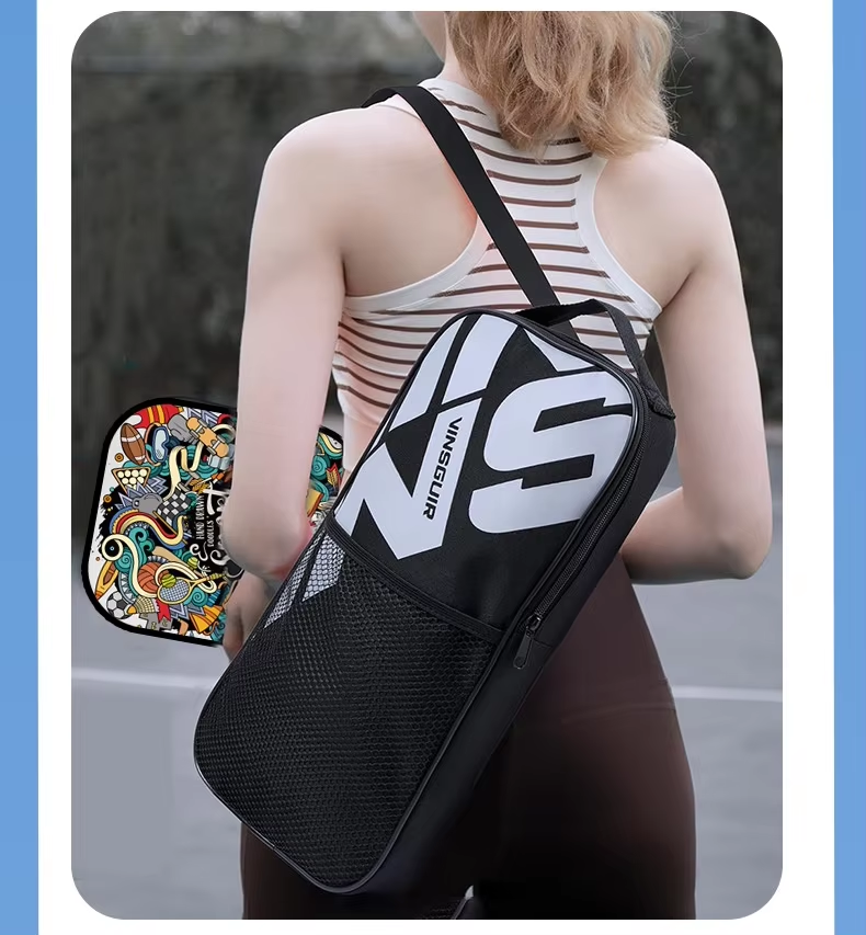 Custom Pickleball Paddle Set of 2 - T700 Carbon Fiberglass Rackets with Honeycomb Core, Bag and Balls