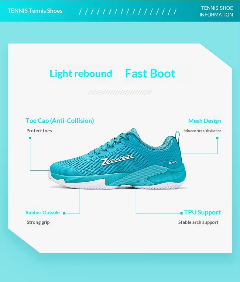 Unisex Pickleball Tennis Court Shoes - Breathable Non-Slip TPU Mesh with EVA Shock Absorbing Midsole