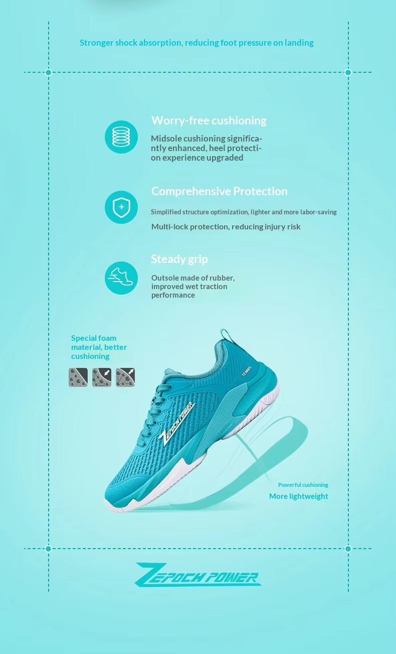 Unisex Pickleball Tennis Court Shoes - Breathable Non-Slip TPU Mesh with EVA Shock Absorbing Midsole