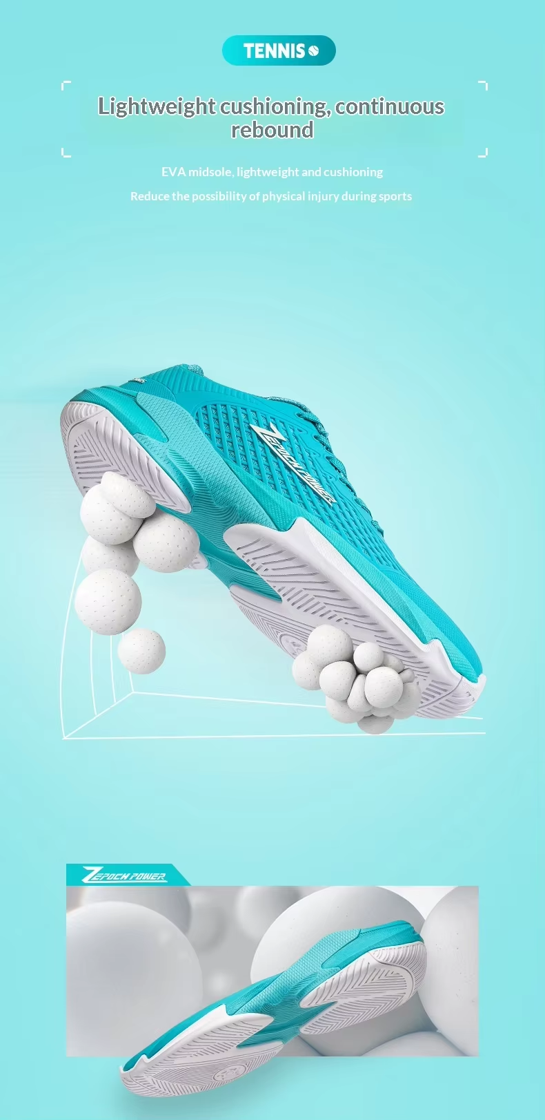Unisex Pickleball Tennis Court Shoes - Breathable Non-Slip TPU Mesh with EVA Shock Absorbing Midsole