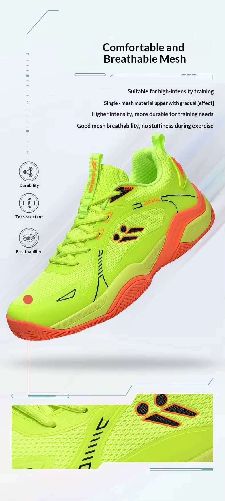 Unisex Pickleball Tennis Training Shoes - Lightweight Breathable Mesh with Non-Slip Rubber MD Sole