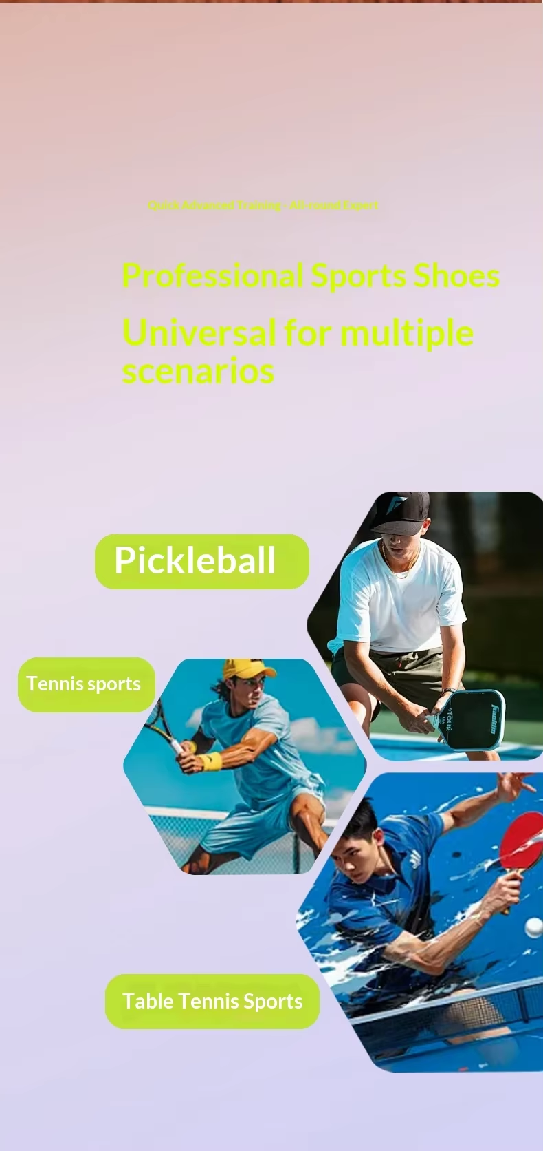 Unisex Pickleball Tennis Training Shoes - Lightweight Breathable Mesh with Non-Slip Rubber MD Sole