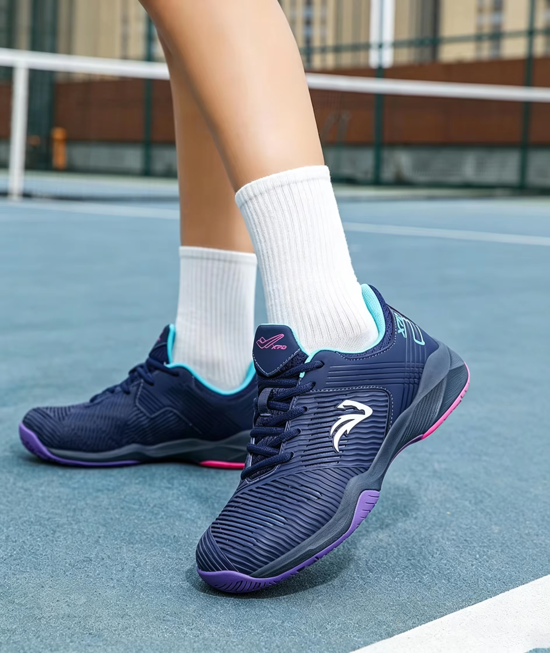Unisex Pickleball Tennis Court Shoes with Carbon Plate - Non-Marking Rubber Sole Shock-Absorbing Midsole